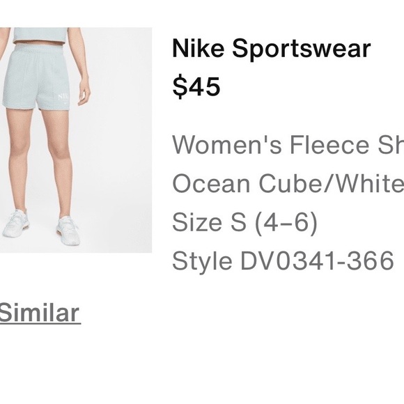 Nike Women's Athletic Shorts in Light Gray - Picture 6 of 6